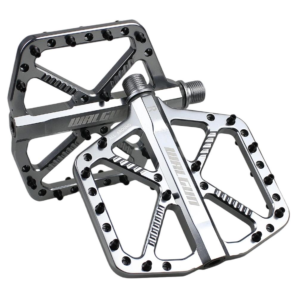 

WALGUN Mtb Bicycle Pedals CNC Titanium Alloy Axis Road MTB Bike Pedals DU Bearings Non-slip 110*105mm Single 181g Cycling Parts срібний