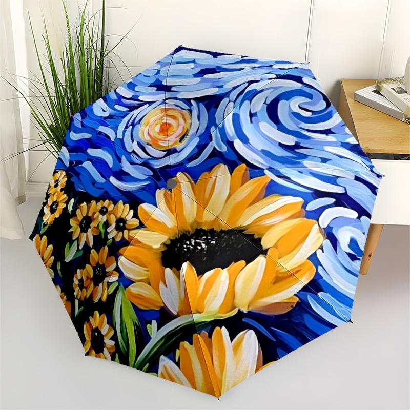 

1pc Sunflowers Automatic Opening/Closing Umbrella with Operation & Windproof Canopy - Folding Design, Holiday Gift yy260225181