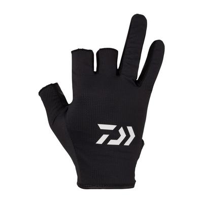 Daiwa DG-6424 Quick Water Absorption Gloves 3-Piece Cut Black S