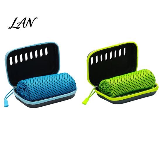 Quick Cooling Towel with Case Carrying Case, 30x80cm Instant Microfiber Ice Lightweight Towel, Portable Drying for Gym Workout Yoga Running Fitness