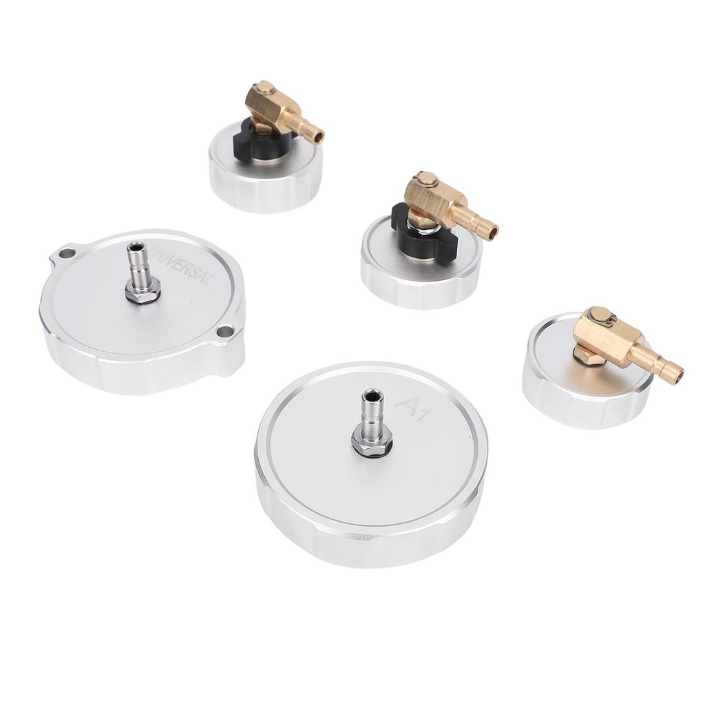 5pcs Master Cylinder Adapter Set Aluminum Brake Bleeder Adapter Set Universal for Most Pressure Brake Fluid Bleeder Kit