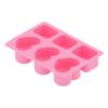 6-Gitter Herz Rechteckige Form Kuchenform Silikon Seifenform Backwerkzeug für Heimküche Bäckerei