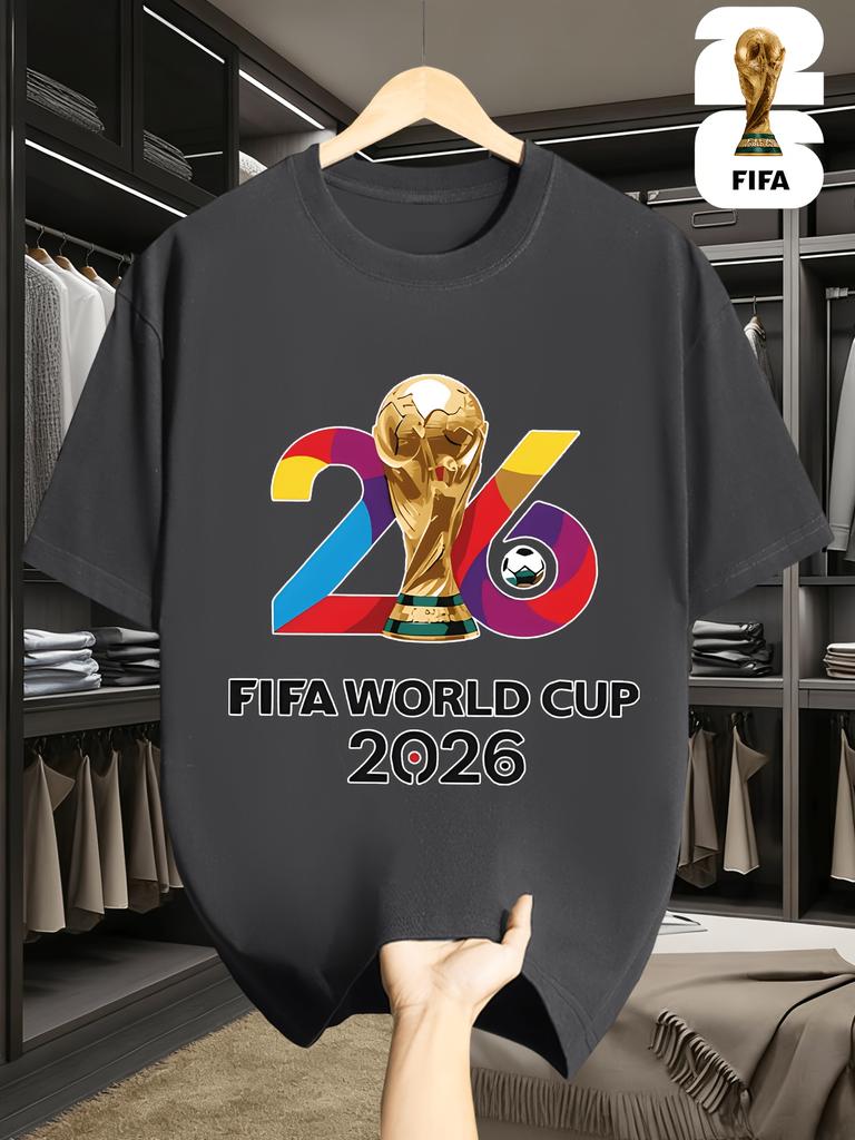 2026 USA-Canadian Cup, FIFA Football-themed Fun Print Men's Short-sleeved T-shirt, Fashionable and Trendy Summer Top, a Must-have for Football Fans,
