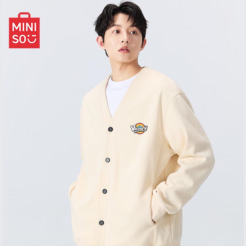 MINISO Men's V-Neck American Vibe Knit Cardigan