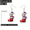 Gnome Cat and Kitten Christmas Earrings - Red Socks Acrylic