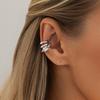 Girls Ear Clip, Multi-Layered Diamond Encrusted Elastic Clip-On, Comfortable Non-Pierced Jewelry for Parties And Daily Wear