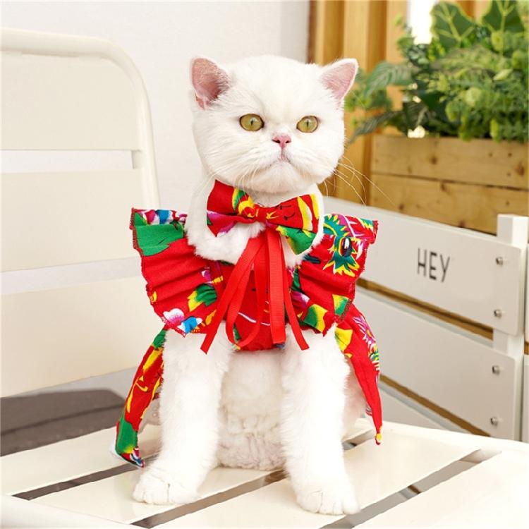 Kleid für Hund Süßes Gitter-/Blumenmuster Rock Haustier Geburtstags-Hochzeitskleid