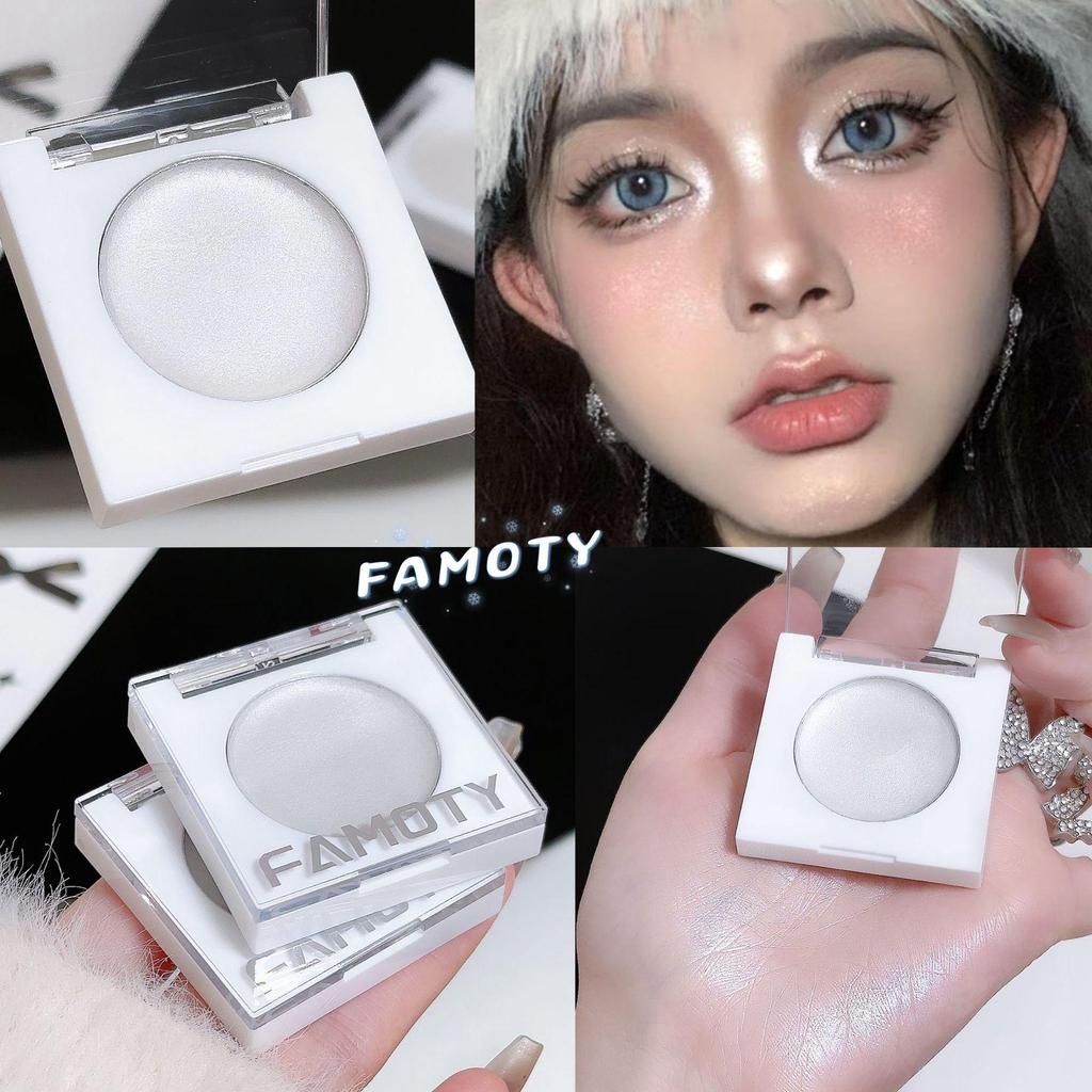 FAMOTY Iridescent White Shimmer Highlighter Cream for Eye Corner and Eyeshadow