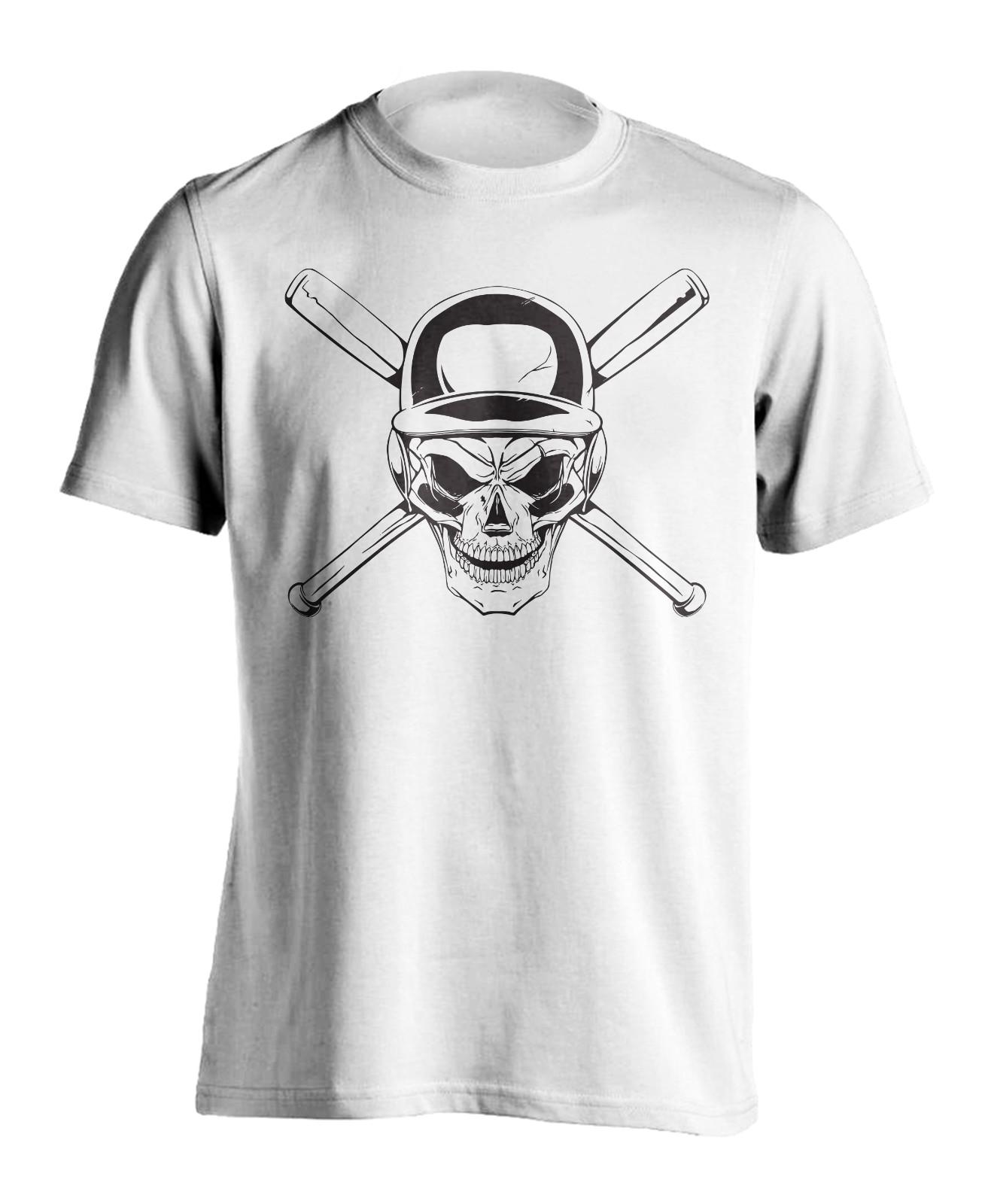 

New Men s Baseball Bat Skull T-Shirt Athletic Sports Fan Workout Gym Tee Shirt 5XL різнокольоровий