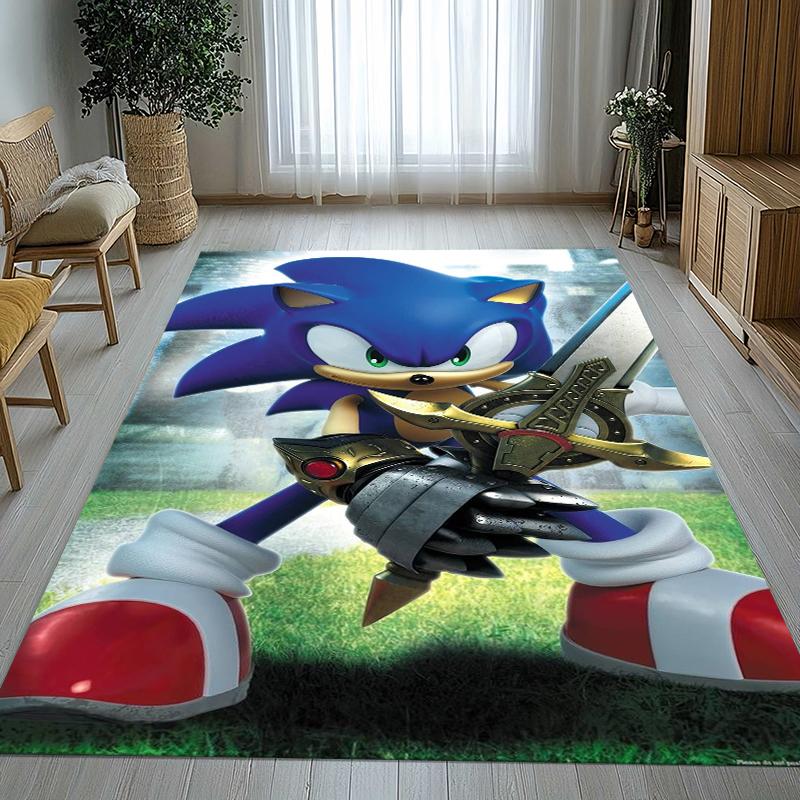 Retro S-Sonic Cartoon Games Living Room Non-Slip Area Rug Soft Carpet for Bedroom Kids Playroom Sofa,Home Decor Doormat Gift