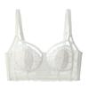 Big Breasts Show Small Underwear, Women Gather and Adjust, Close Secondary Breasts, Anti-sagging, Sexy Lace, No Steel Ring, Bra, White.