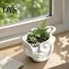 Maceta Resistente Maceta Abstracta Cara Humana, Maceta de Florero Forma de Cabeza Impresa en 3D PLA, Contenedor para Plantas Suculentas para Decoración de Hogar Oficina Balcón Maceta