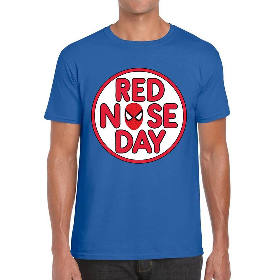 Spiderman Face Red Nose Day Unisex Mens T Shirt Womens Tops Tees 2XL