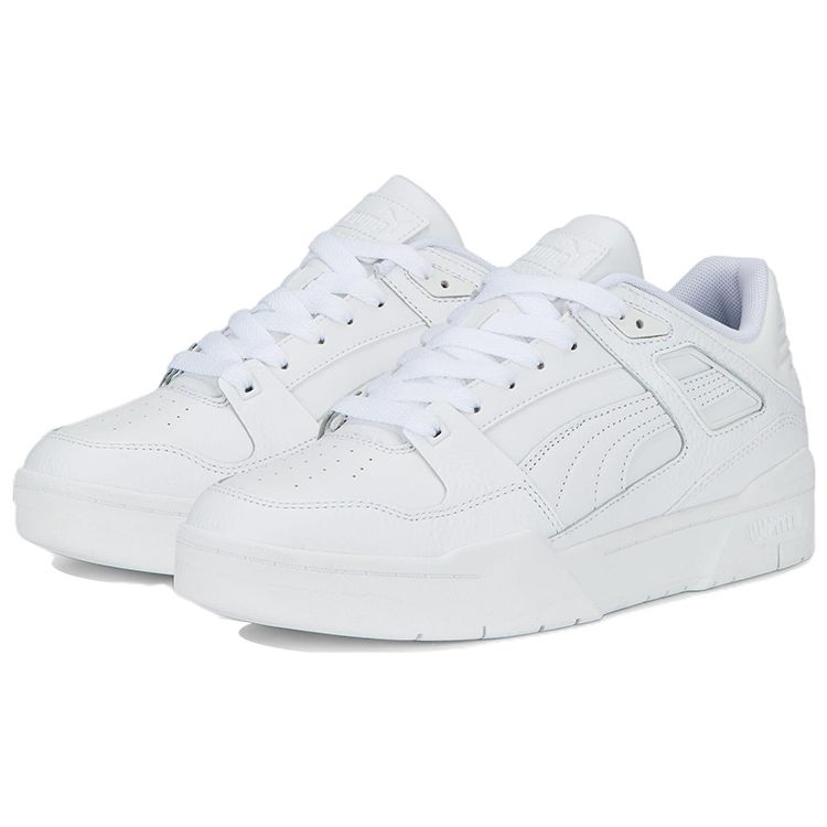 Puma Slipstream Leather Unisex Triple White Lifestyle Sneakers 387544-02