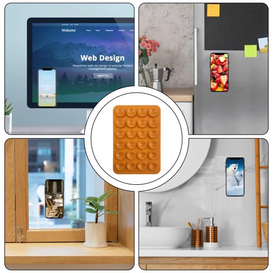 5Pcs Silicone Suction Phone Case Adhesive Mount Flexible Soft Strong Adsorption Universal Phone Holder Accessories