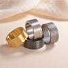 2023 Matte Brushed Titanium Couple Rings: 10mm Punk Trendsetter, Simple Retro Design