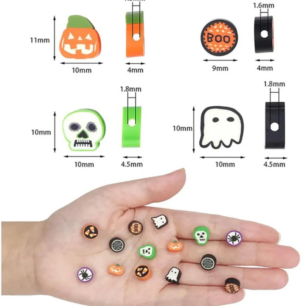 Z44 Fun Halloween New Design Sense Petite Mixed Mini Originality Soft Ceramic Material Beads DIY Bracelet Beads Accessories