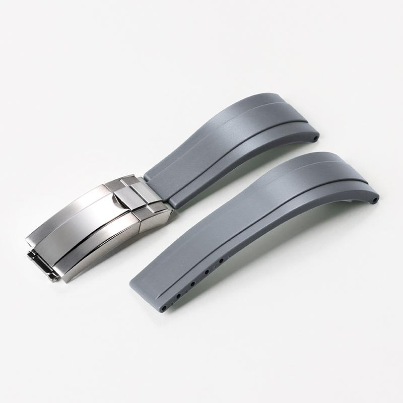 Rubber Watch Strap 20mm for Rolex Water Ghost Series Wrist Band Waterproof Silicone Watch Band Fold Buckle Men Sport Bracelet