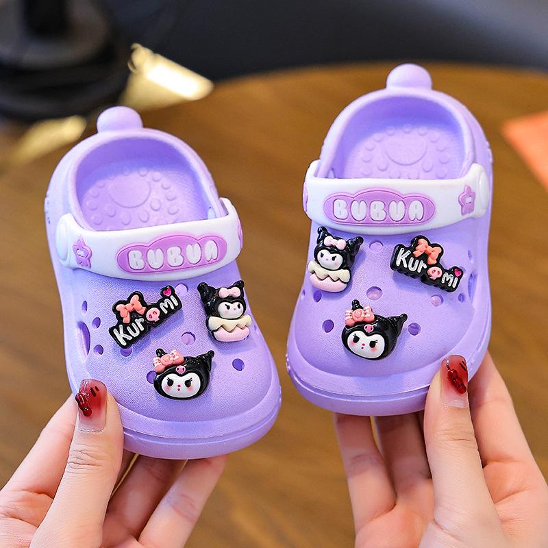 Chaussures Sabots Dessin Animé DIY pour Enfants Filles, Claquettes d'Été pour Tout-Petits, Bout Anti-Collision Mignon, Âges 1-3