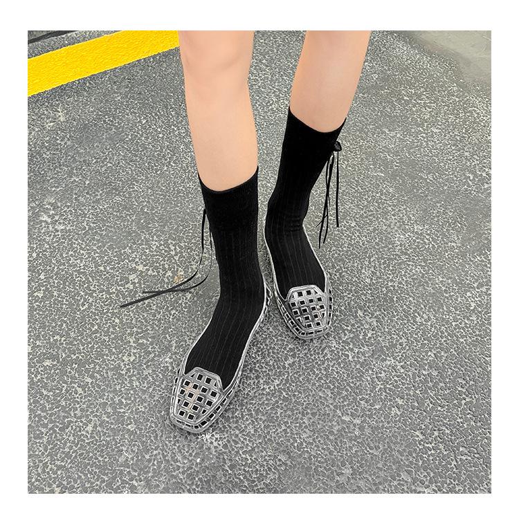 Korean Jelly Crystal Low-Cut Women's PVC Slides: 2025 Square Toe Casual Slippers