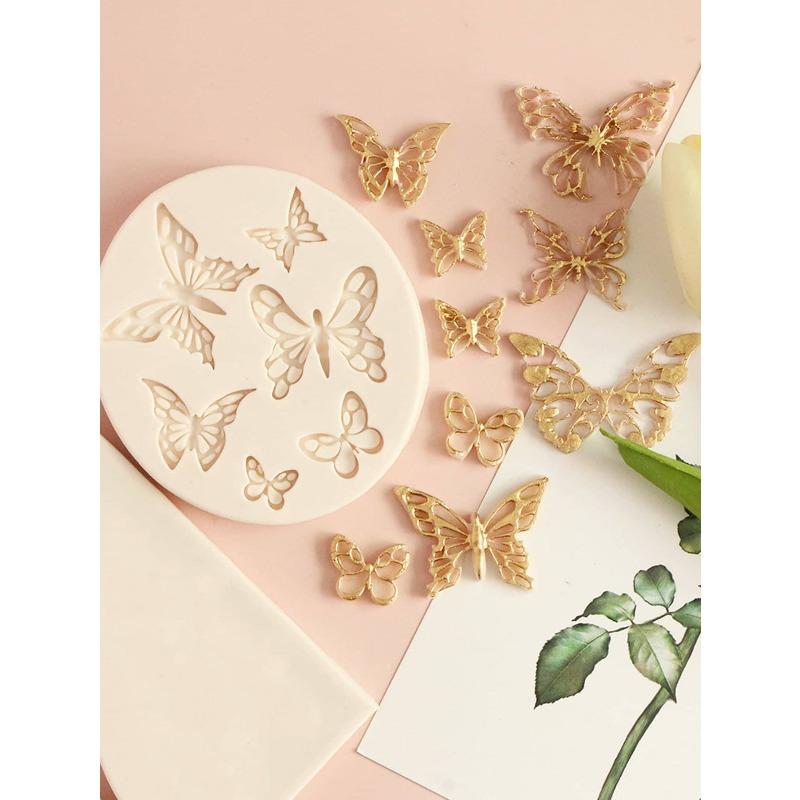 1pc Butterfly Fondant Mold,Butterfly Silicone Molds Cake Topper Decoration Gummy Mold for Chocolate Candy Sugar Craft Gum Paste Polymer Clay
