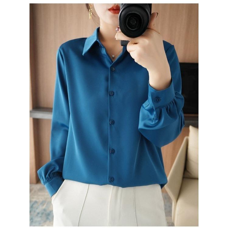 

Роскошная шелковая блузка с длинными рукавами для женщин, топ для многослойного ношения или наряда 5XL