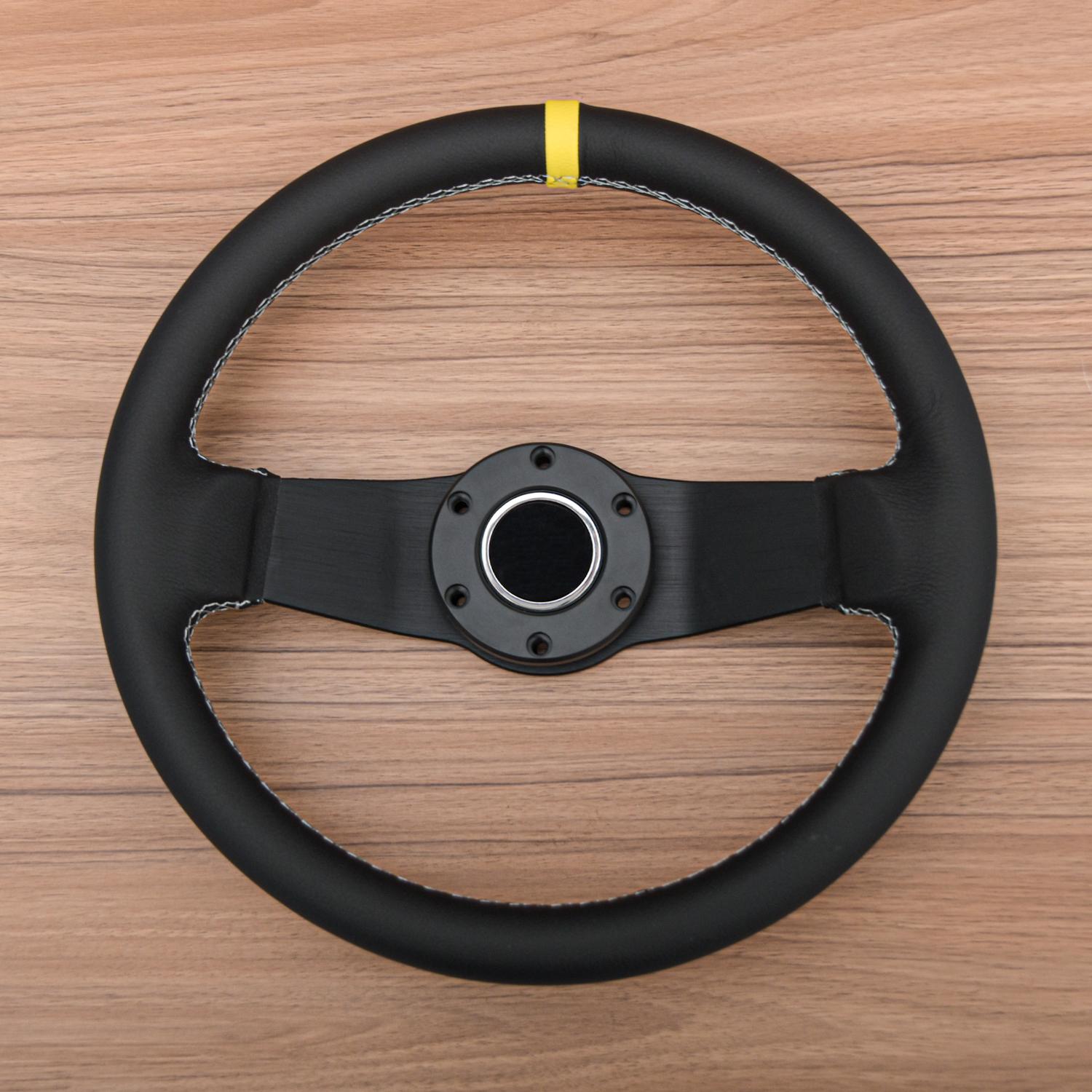 2 Spoke Blue Spoke Rally PVC Steering Wheel JDM Racing Sport Car Steering Wheel чёрный