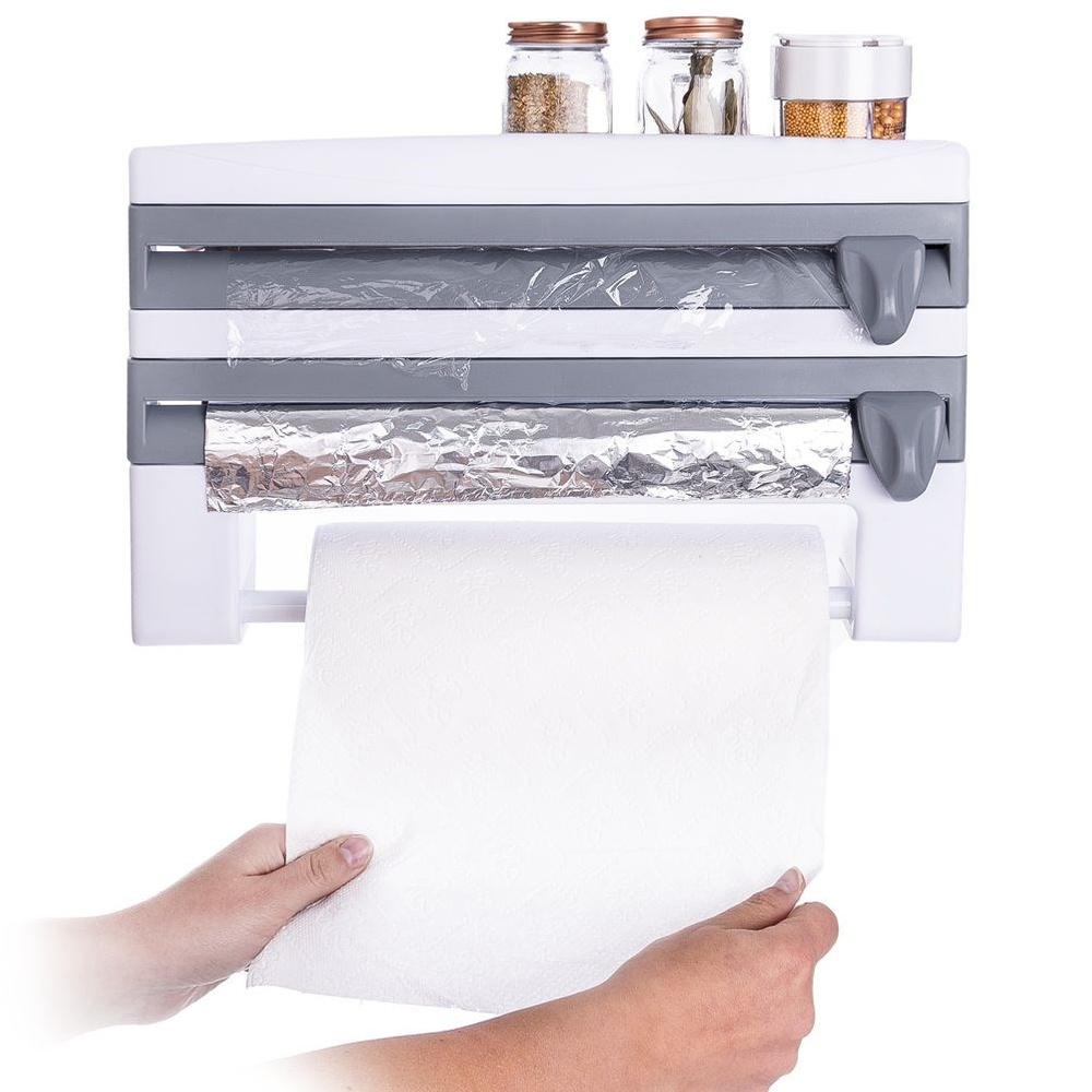 Podajnik do Folii Ręczników Papierowych Kuchenny Organizer Ścienny Wiszący