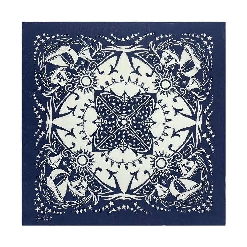 Vintage Print Square Scarf Bandana 5555 Cm