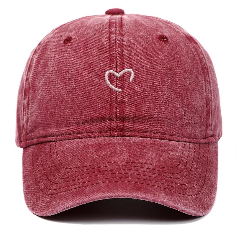 Women's Summer Heart Embroidery Sun Protection Baseball Cap