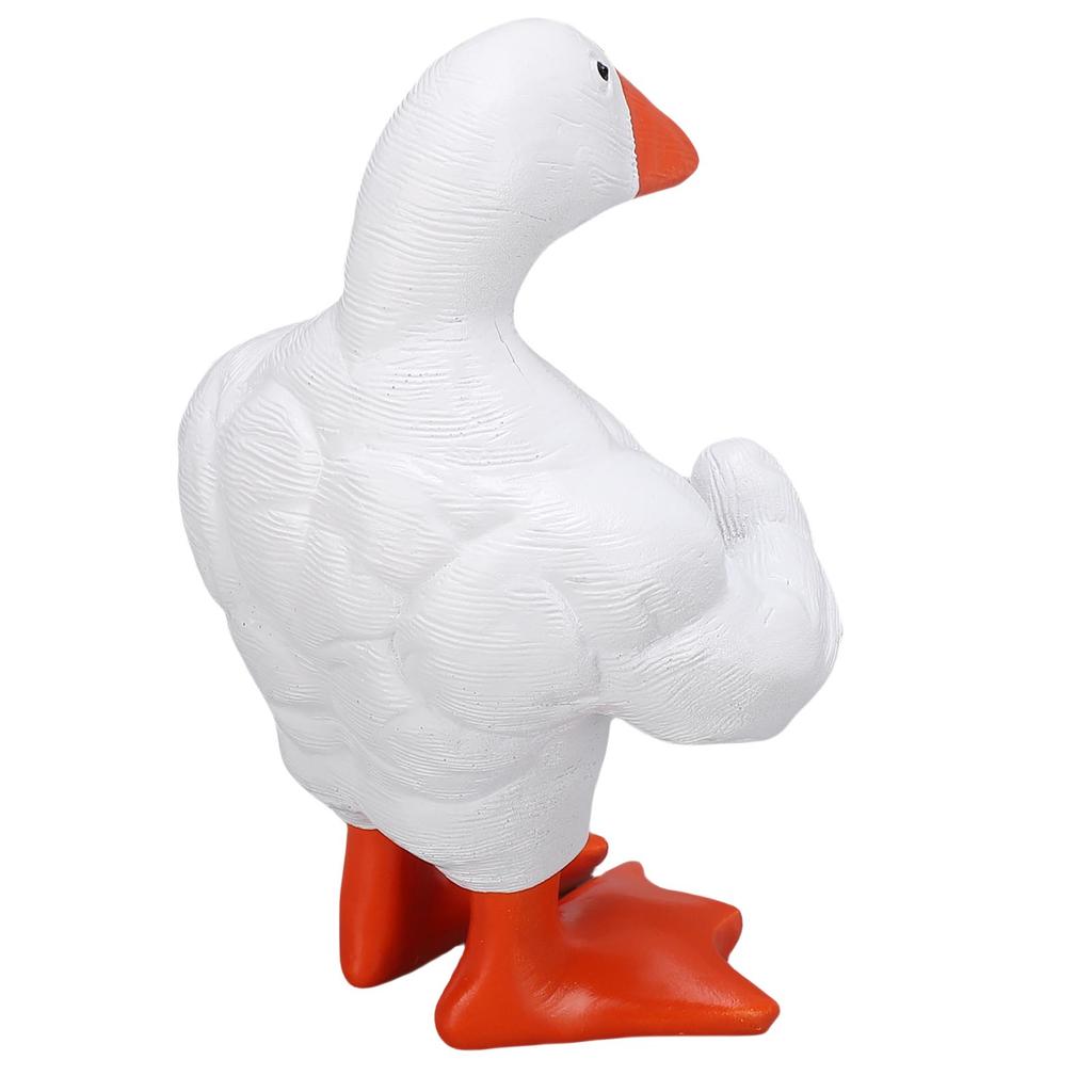 Magnetischer Schlüsselhalter Muskelente Kunststoff Lustige Muskelentenstatue Desktop-Dekor für Zuhause Eingangstisch Weiß