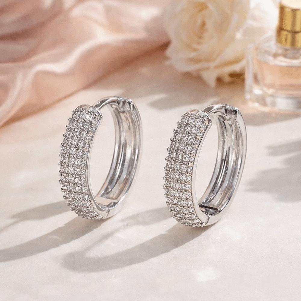Temperament Zircon Hoop Earrings Ear Jewelry Women Sparkling Earrings For Girls
