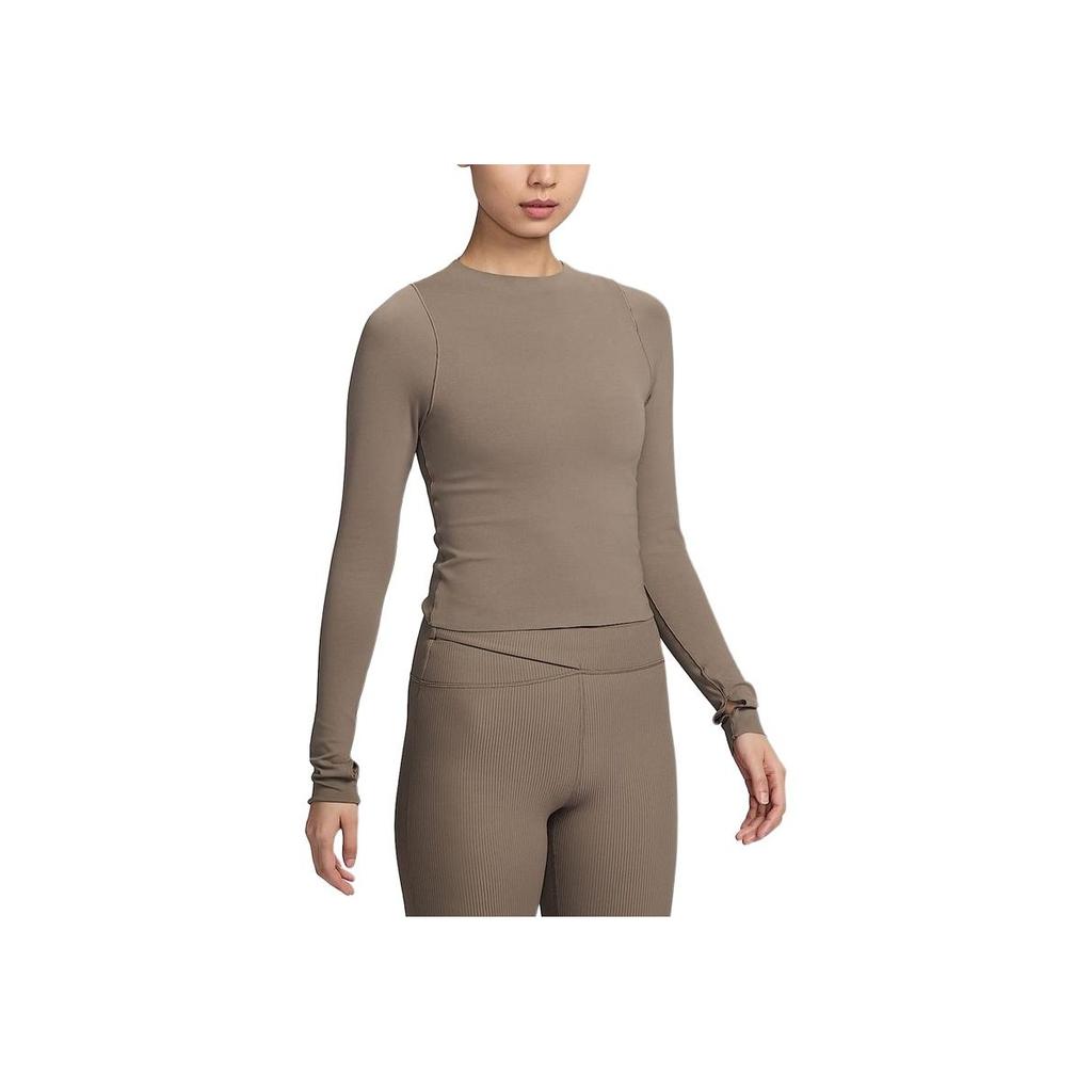 Nike Dri-Fit Športové Ležérne Rýchloschnúce Tričko s Dlhým Rukávom Dámske Vrchy Norkovo-Hnedá FN3023-233