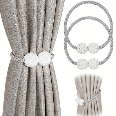 2 Fake Pearl Magnetic Curtain Straps, Curtain Strap Fixed Decorative Rope, Easy To Install Strap Design Suitable For Home And Office Curtain Fixing
