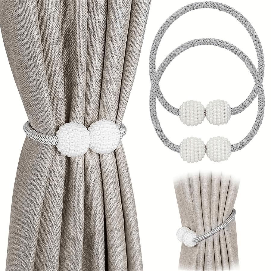 2 Fake Pearl Magnetic Curtain Straps, Curtain Strap Fixed Decorative Rope, Easy To Install Strap Design Suitable For Home And Office Curtain Fixing