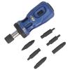 QC Stubby Ratchet Driver, 12 Sizes Compatible, Built-in Bit for Quick Installation, Rotation Switch, SRD-012S