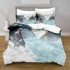 Ink Painting King Queen Duvet Cover Chinese Landscape Painting Bedding Set Adults Idyllic Scenery Mountain Polyester Quilt Cover