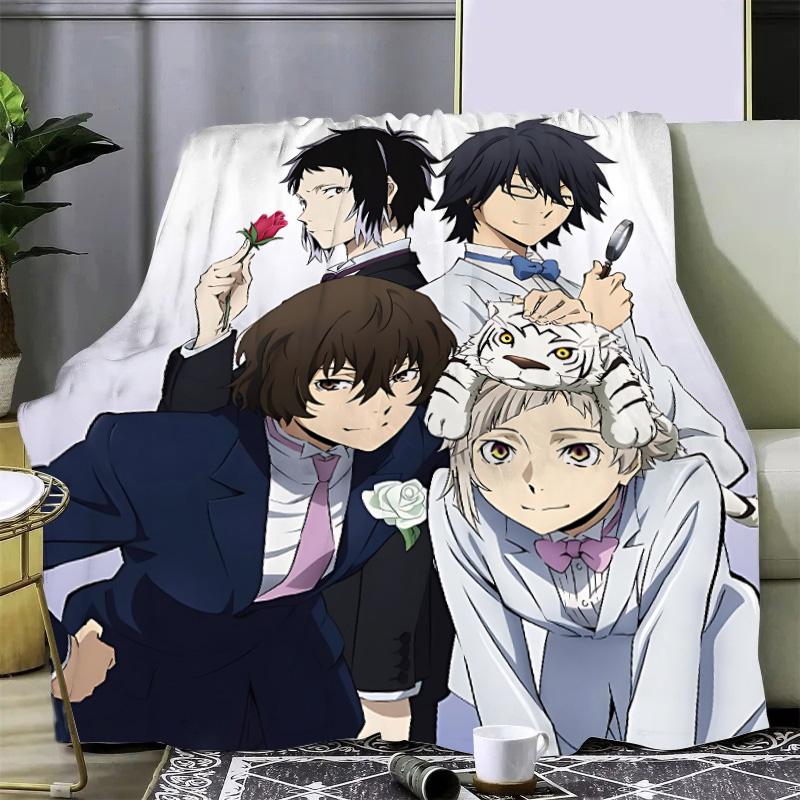 Anime Bungo Stray Dogs Printed Blanket Picnic Blankets Warm Blanket Soft and Comfortable Blanket Home Travel Birthday Gift