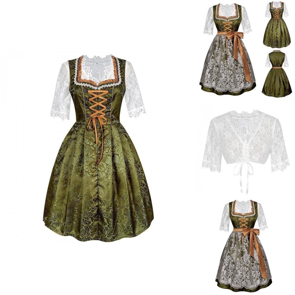 Bavarian Beer Festival Dress For Women With Polyester Fabric Halloween Costume For Stage Performance