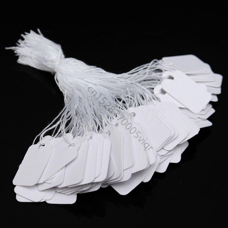 500 Pcs Display Tags with Hanging String Mini Writable Blank Label Display Tags for Jewelry Store Price Marking Ornament AXYD