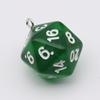 20-Sided Colored Transparent Acrylic Dice Pendant Keychain for DIY Jewelry