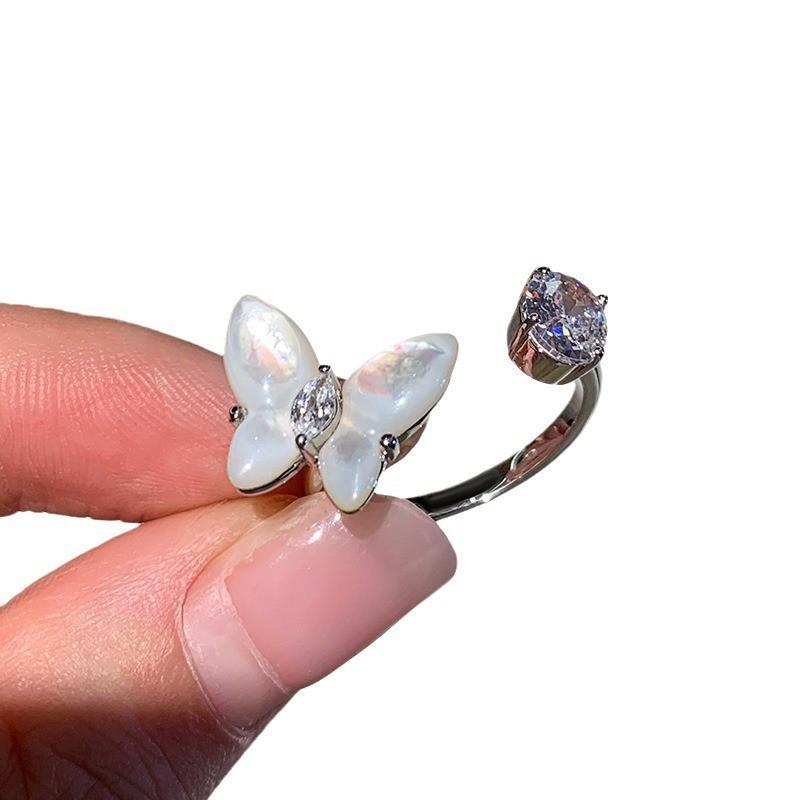 Zircon Butterfly Animal Ring For Women Fashion Jewelry Accessory