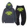 SynaWord High Street Y2K European and American Suit Men's Trend Hip Hoodie Syna Printed Sweater Pants