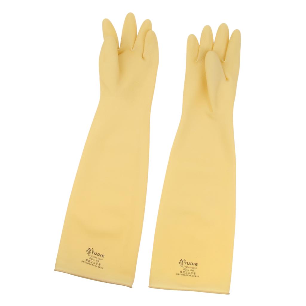 Buy 3 Pairs of Solvent Oil Resistant Nitrile Rubber Cleaning Work Gloves 60cm at affordable