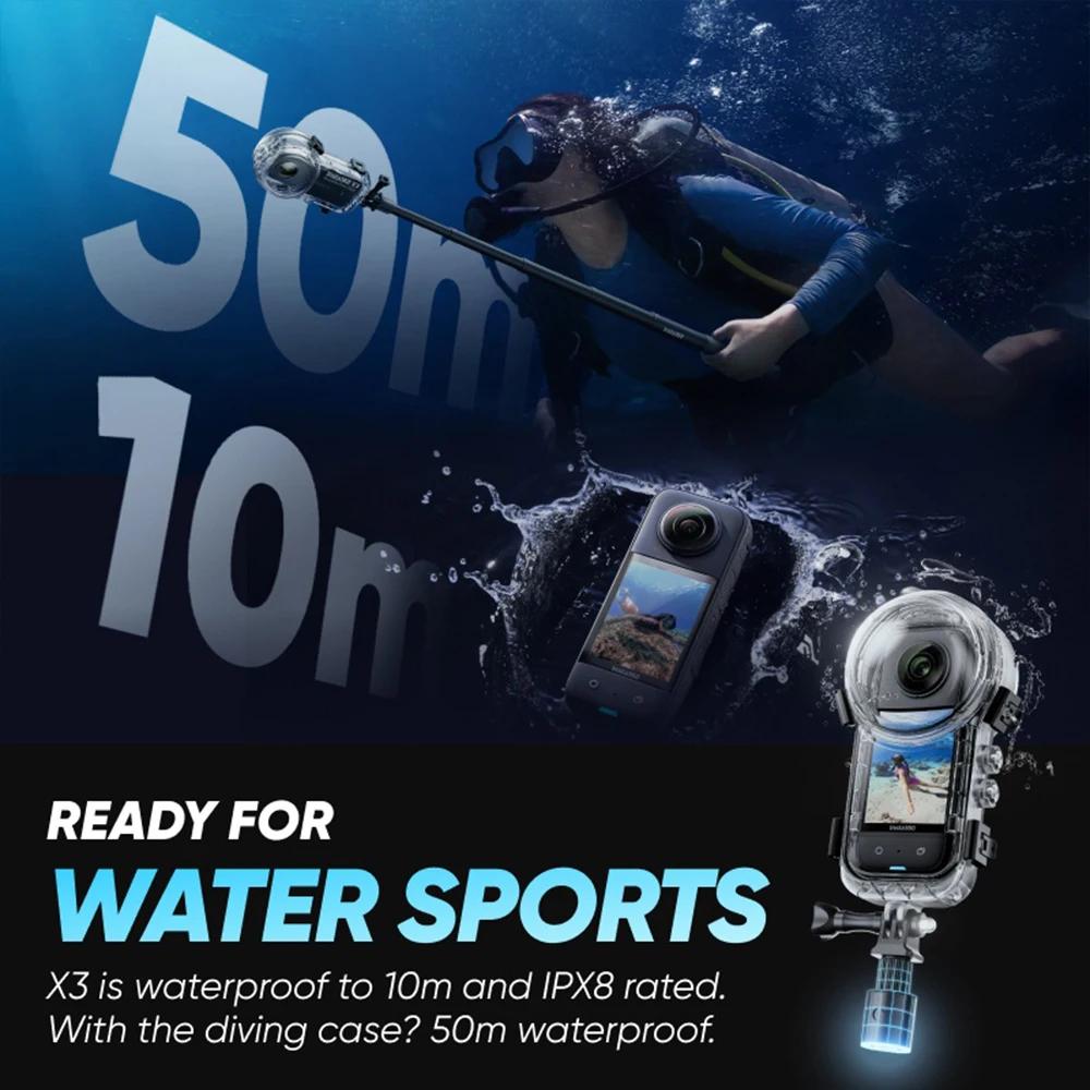 Invisible Dive Case 50M Waterproof Housing Cover Underwater Protector Diving Box Shell For Insta360 X3 Camera Accessories