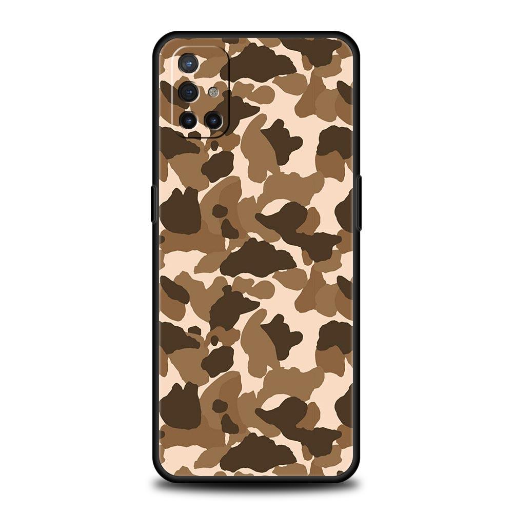 Camouflage Camo Military Phone Case For OnePlus 12R 9R 12 11 10 Pro 9 8 7 7T 8T 10T 9RT Nord 2T N10 N200 CE 2 5G Black Cover