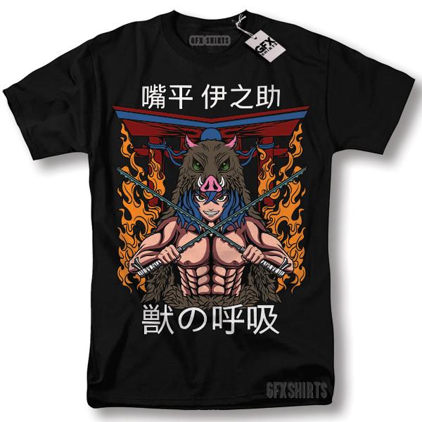 Inosuke Demon Slayer Anime Manga Tanjiro Nezuko Hashira Kimetsu No Yaiba T-Shirt