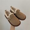 Fashion Woman Flats Round Toe Casual Sneakers Female Slip-on Loafers Winter Retro Fleece Flat Fur Slip On New Slip-on Warm Cotton Shoes