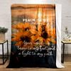 Psalm 119:105 Sunset Floral Blanket  Printed Blanket for Living Room Bed Couch lunch break Soft Cozy Blanket for Friend's festival Gift