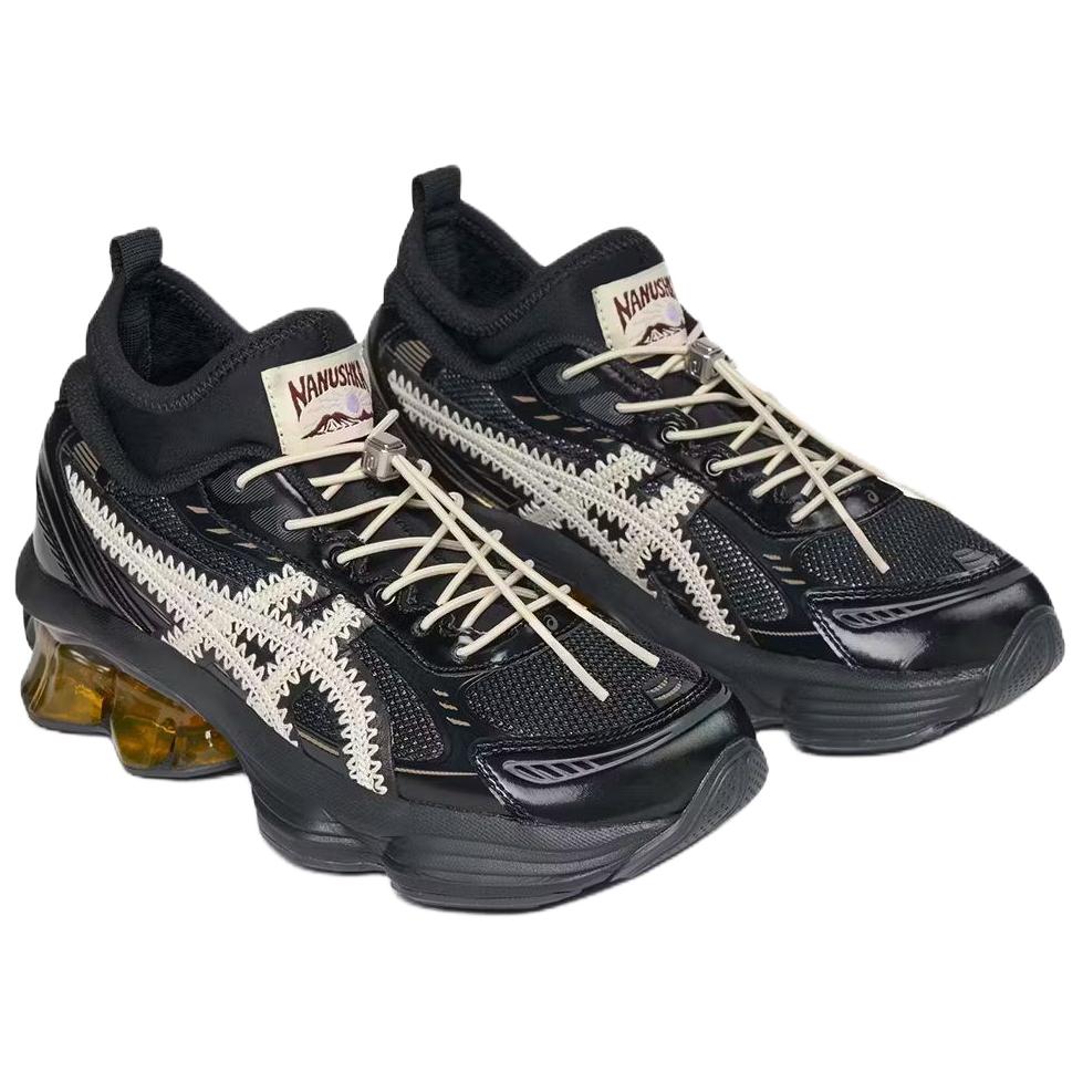 Asics Gel-Kinetic Fluent Comfortable Durable Wear-Resistant Mid-Top Hiking Shoes Unisex Hiking Shoes Black 1203A737-002(NANUSHKA)